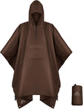 Coralrain Hooded Rain Poncho Lightweight Waterproof Unisex Raincoat Jacket by Coralrain