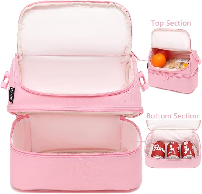FlowFly Double Decker Cooler Insulated Lunch Bag Large Tote - Image 4