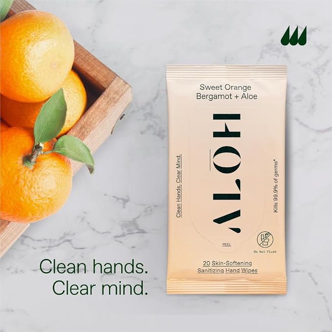 ALŌH Sweet Orange Bergamot + Aloe Sanitizing Hand Wipes - Image 6