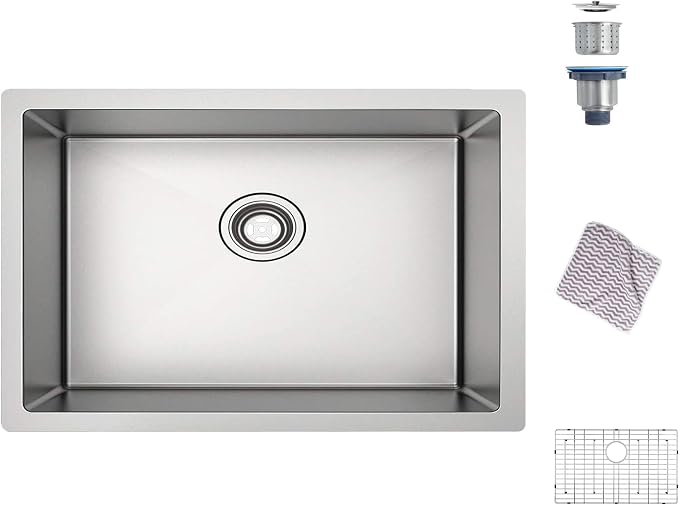 TORVA 30-Inch Undermount Kitchen Sink, Premium 304 Stainless Steel Bar Sink by TORVA