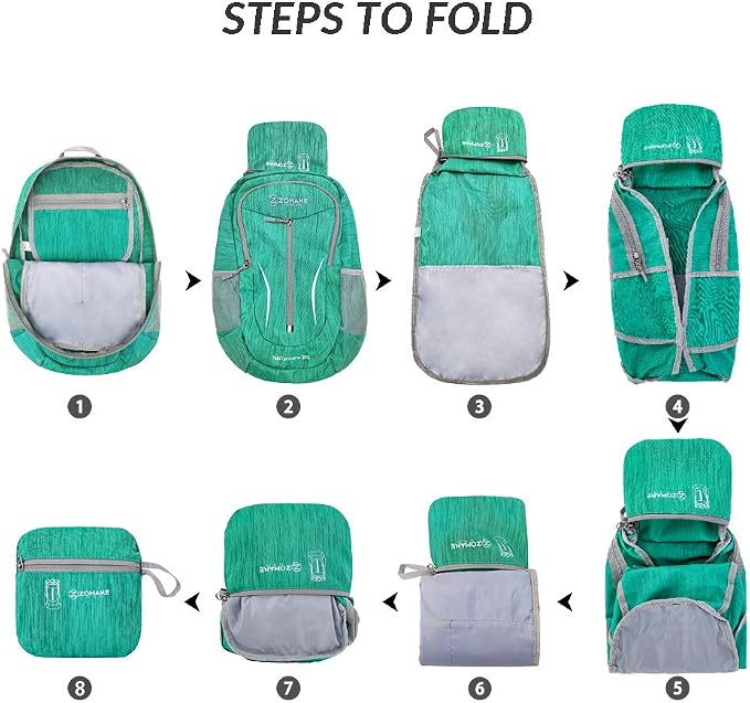 ZOMAKE 25L Ultra Lightweight Packable Backpack, Foldable Hiking Backpacks Water - Image 6