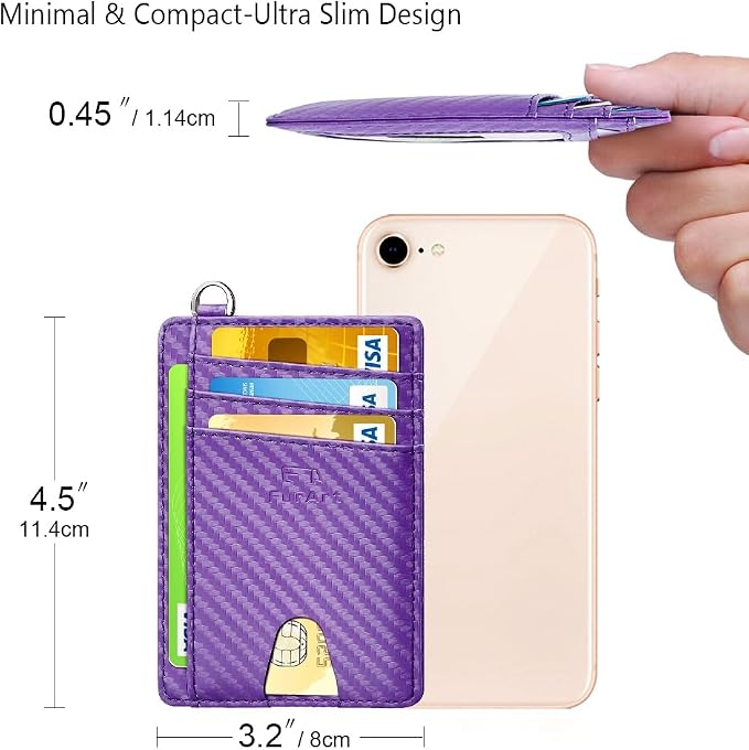 FurArt Slim Minimalist Wallet, Front Pocket Wallets, RFID Blocking, Credit Card - Image 7