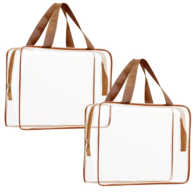 2Pcs Crystal Clear PVC Travel Toiletry Bag Kit by ROYBENS