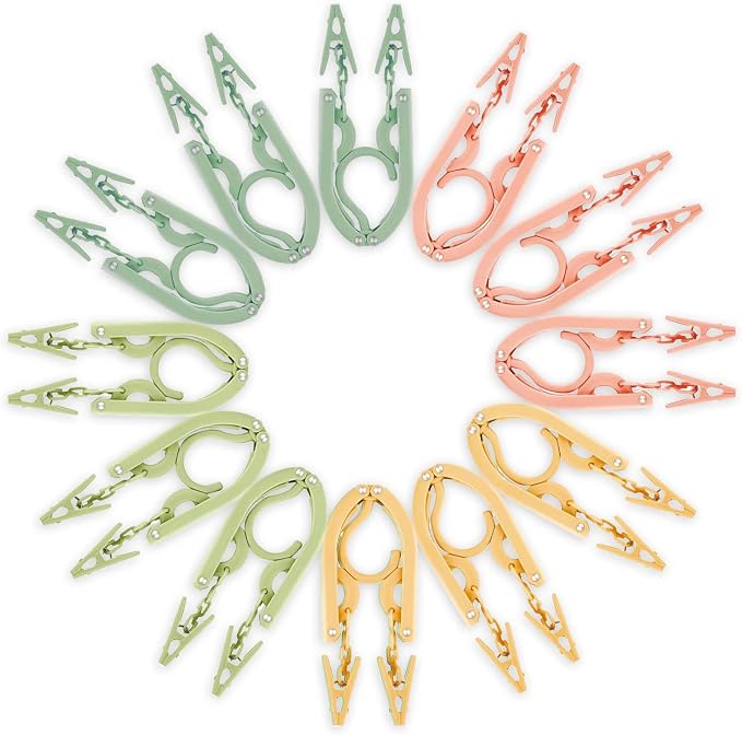 12-Piece Foldable Travel Hangers by Pansyling