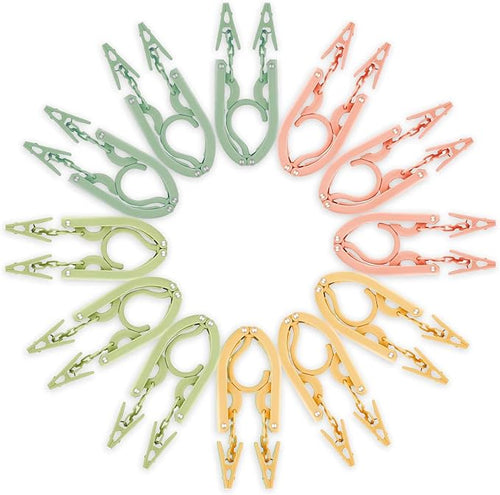 12-Piece Foldable Travel Hangers by Pansyling