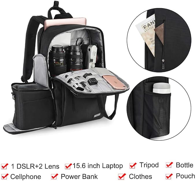 CADeN DSLR Camera Backpack Bag Waterproof Anti Theft - Image 2