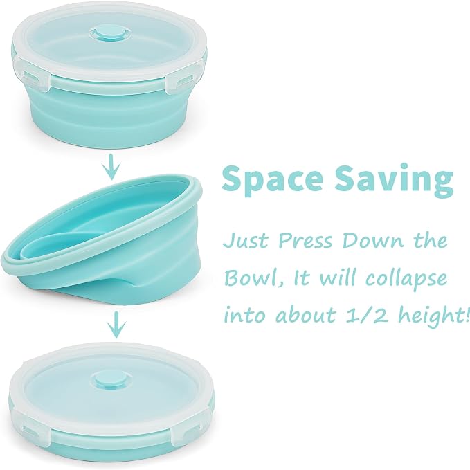 CARTINTS Silicone Collapsible Food Storage Containers-Prep/Storage Bowls - Image 5