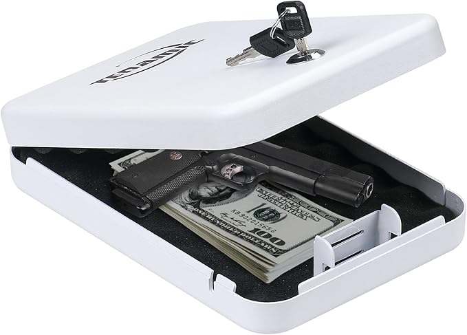 Tenamic Pistol Safe, Portable Travel Gun Safe, Solid Steel Handgun Lock Box by Tenamic