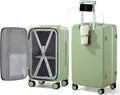 Hanke 24 Inch Luggage with Cup Holder and Charge, Top Opening Hard Shell by Hanke