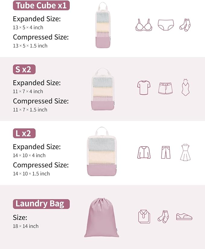 Narwey 6 Set Compression Packing Cubes - Image 4