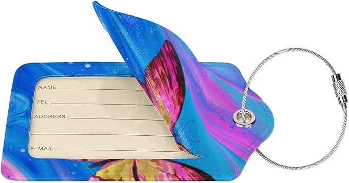2 Pack Luggage Tag for Suitcase, Cute Unique Leather Suitcase Tags Identifiers - Image 3