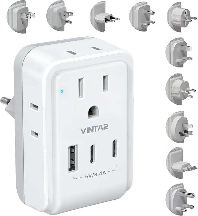 VINTAR Universal Travel Adapter Kit, International Power Adapter by VINTAR