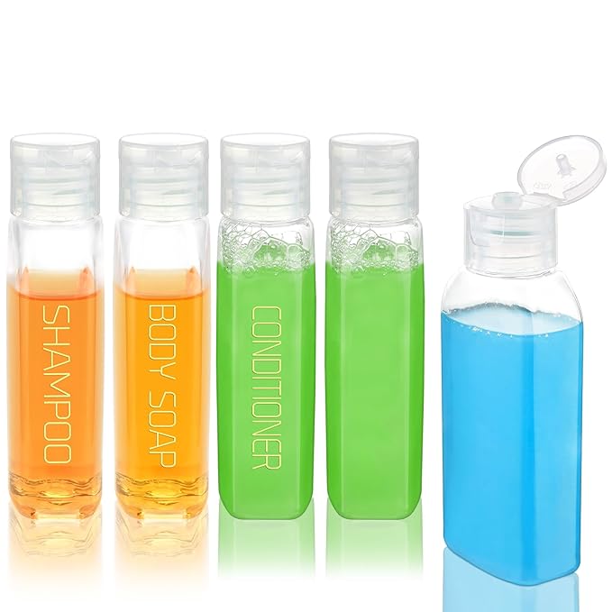 Cosywell Travel Bottles for Toiletries Plastic Squeeze Bottles 5pcs 2 oz TSA by Cosywell