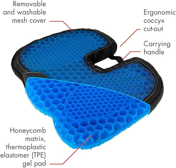 HEALTHMATE IN9115 Comfy Gel Coccyx Cushion Gel Seat Cushion - Image 2