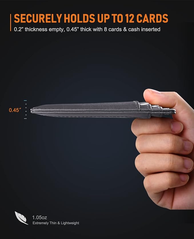 Buffway Slim Minimalist Front Pocket RFID Blocking Leather Wallets - Image 5