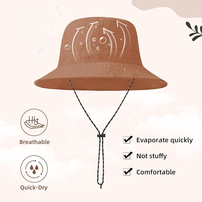 Durio Waterproof Bucket Hats for Woman UPF 50+ Sun Hat UV Protection Packable - Image 5
