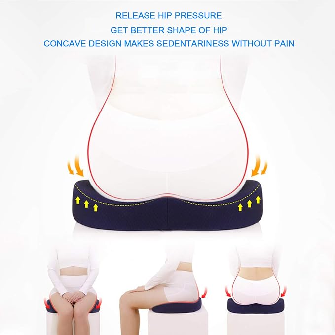 Seat Cushion Premium Memory Foam Non-Slip Coccyx Tailbone Cushion - Image 5