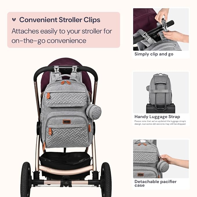 BabbleRoo Diaper Bag Backpack, Travel Backpack - Image 6