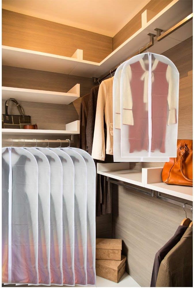 Dress Bags for Hanging Clothes 24'' x 54'' Long Dress Hanging Garment Bag White - Image 6