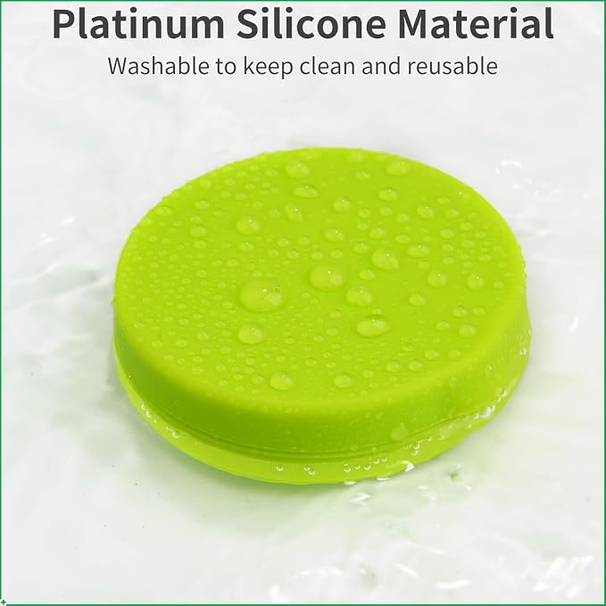 2 Pack Small Pill Box, 3 Compartment Round Silicone Travel Pill Box - Image 5