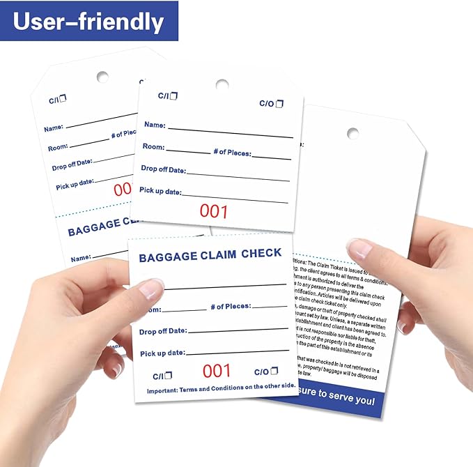 1000 Baggage Claim Check Tags - Image 4
