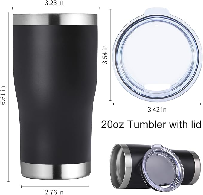 DOMICARE 20oz Tumbler with Lid Stainless Steel Tumblers Bulk, Double Wall - Image 5