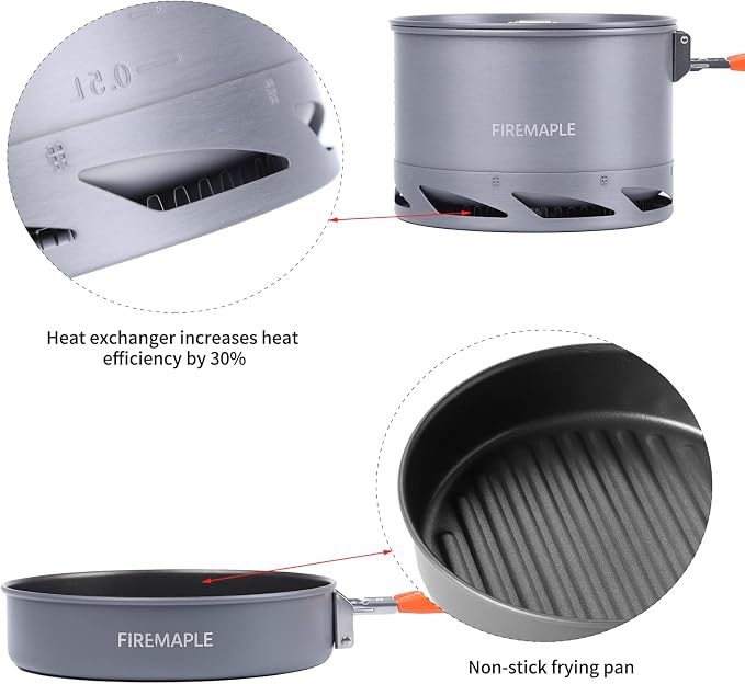 Fire-Maple Feast 4 Piece Camping Cookware Cookware Cookware Kit Outdoor - Image 2
