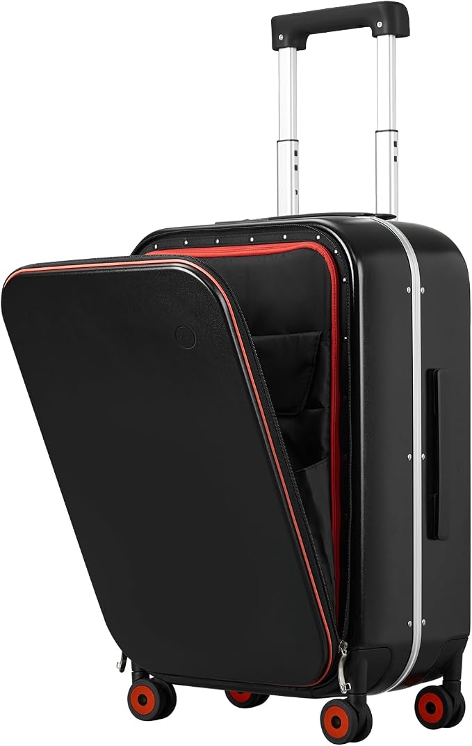 mixi Carry On Luggage, Travel Rolling Luggage Aluminum Frame PC Hardside by MIXI