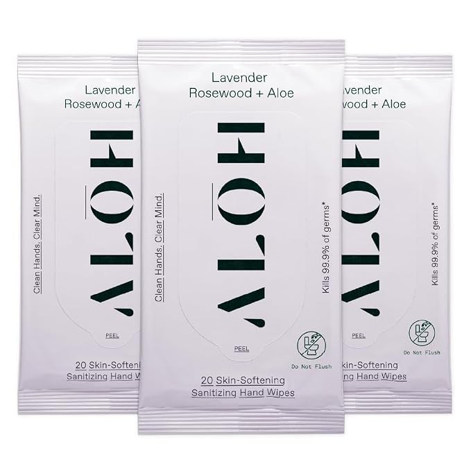 ALŌH Lavender Rosewood + Aloe Sanitizing Hand Wipes by AL%C5%8CH