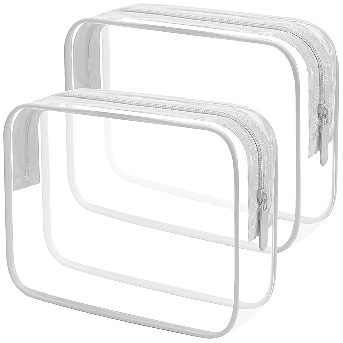 Lermende 2pcs Clear Toiletry Bag TSA Approved Travel Bag, Carry On by Lermende