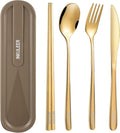 INKULEERTravel cutlery set, 18/8 stainless steel cutlery, Reusable utensils set by inkuleer