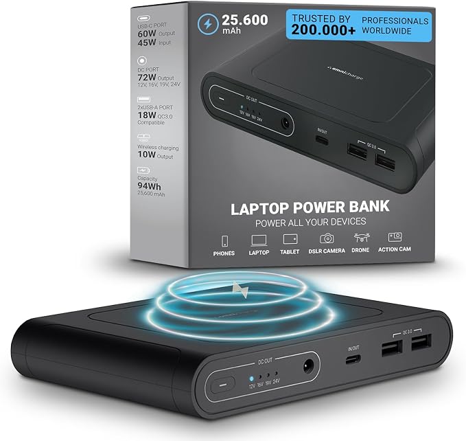 Omni Mobile 25600mah 25600 Laptop Power Bank, Universal Charger by Omnicharge