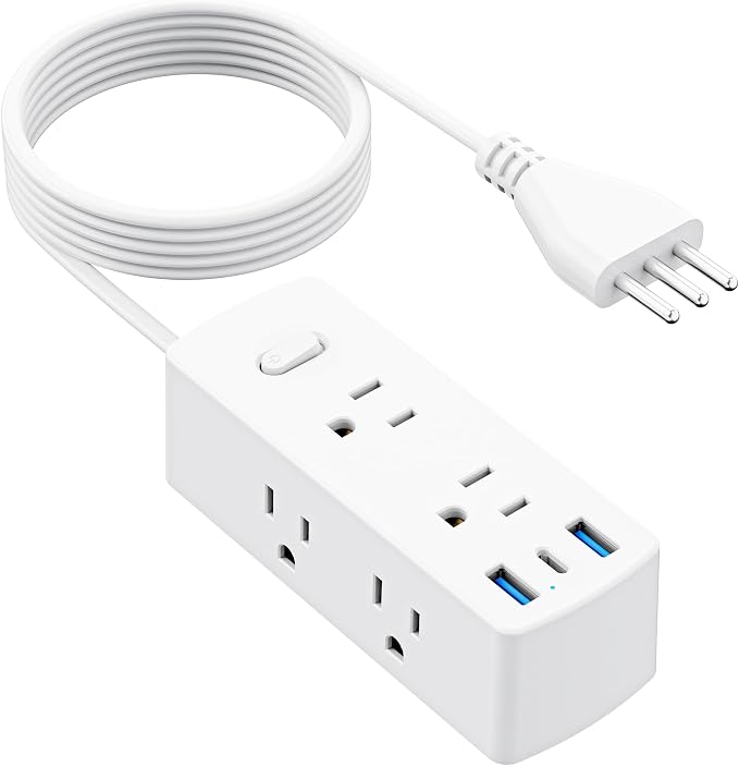 Italy Travel Plug Adapter, Olcorife US to Italy Type L Plug Adapter, by olcorife