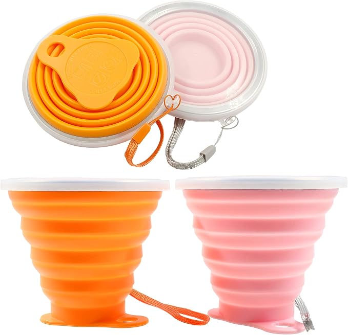Litoexpe 2 Pack Silicone Collapsible Travel Cup Portable Folding Camping Cup by PRATICALPRODUCTS