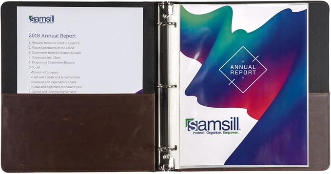 Samsill Vintage Leather 3 Ring Binder, Professional Organizer, 1 Inch Round Ring - Image 4