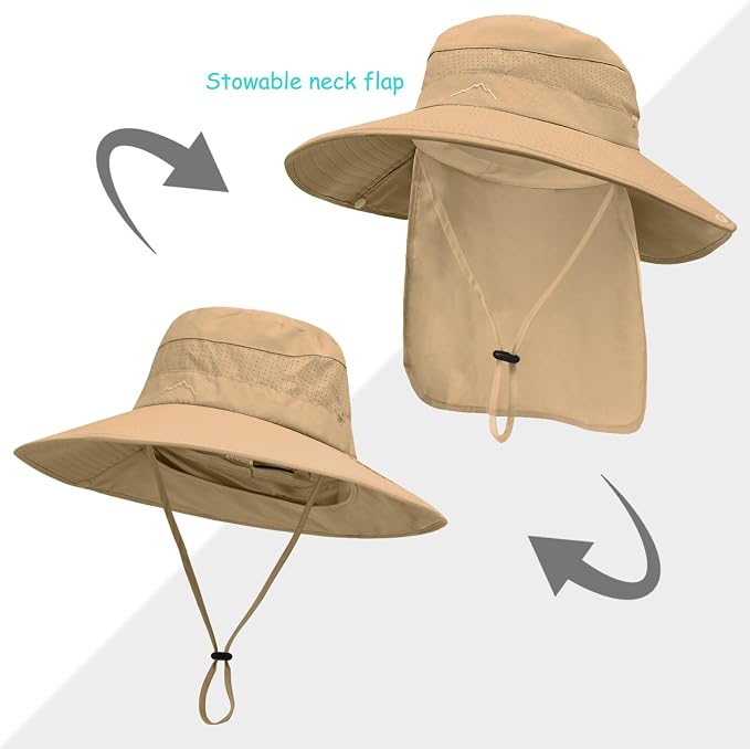 Sun Hats for Men Women, UPF50+ Protection Safari Hat, Wide Brim Fishing Hat - Image 2