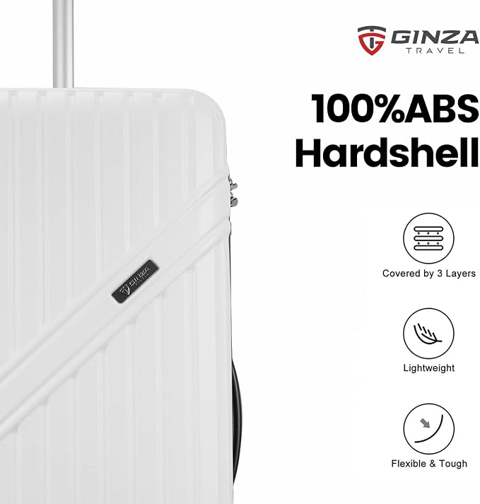 GinzaTravel Luggage Sets 3-Piece Expandable Suitcases - Image 8