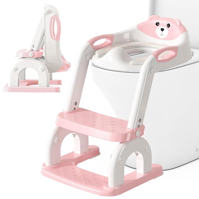 Potty Training Seat for Toddlers, Adjustable Height 2-in-1 Potty Training by CUXFLS