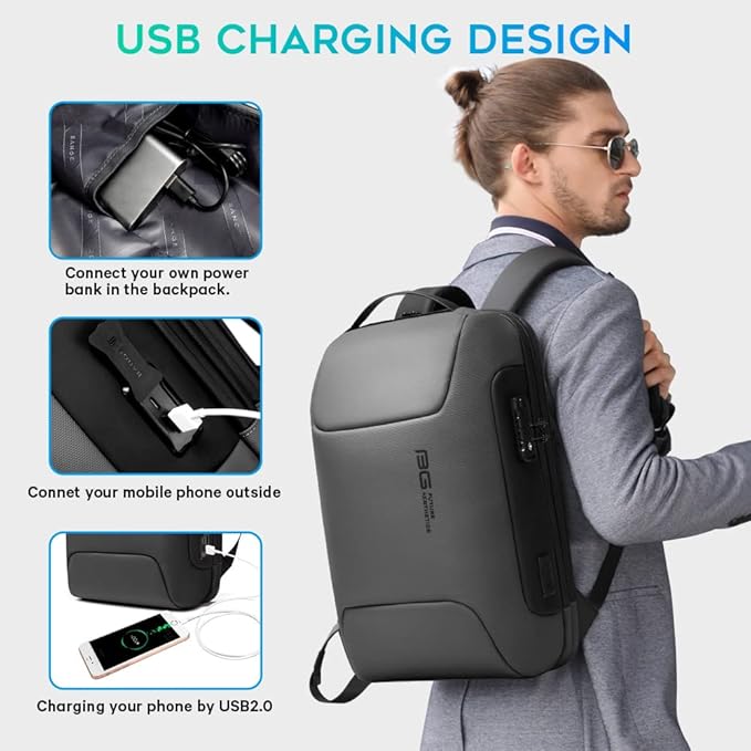 BANGE Anti Theft Backpack，Smart Business Laptop Fits 15.6 Inch Notebook - Image 4