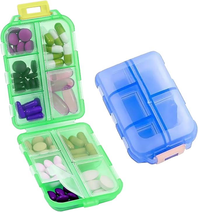 Small Pill Case Travel Pill Box Cute Pill Organizer by INVODA
