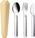 DEVICO Travel Utensils with Case, Reusable Camping Silverware Cutlery, 18/8 by DEVICO