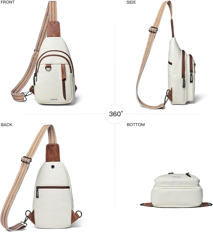 7L Sling Bag for Women Men Leather Small Sling Backpack Daypack Anti Theft - Image 6