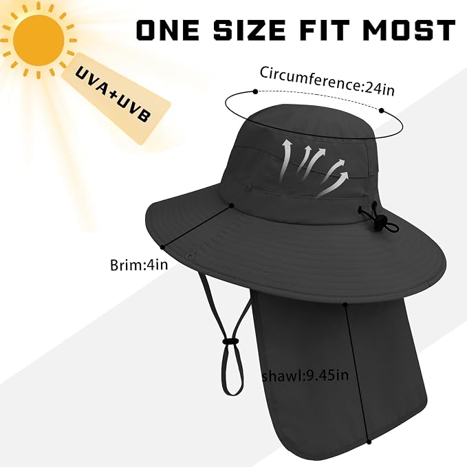 Sun Hats for Men Women, UPF50+ Protection Safari Hat, Wide Brim Fishing Hat - Image 6