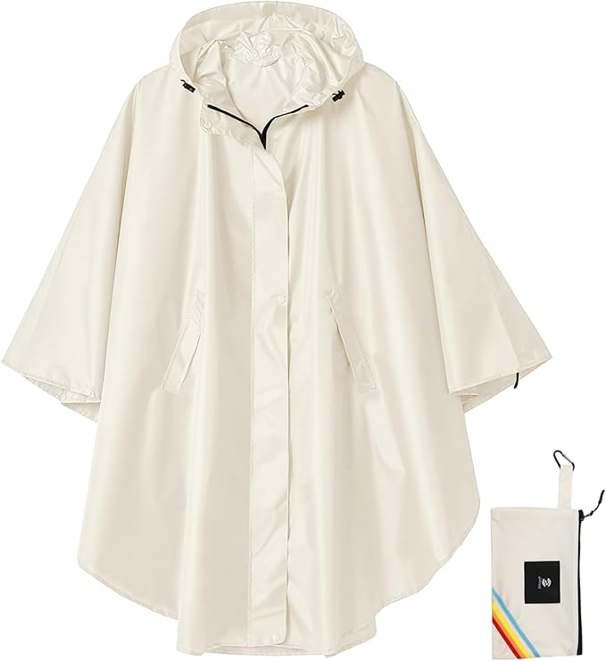SaphiRose Unisex Rain Poncho Hooded Waterproof Raincoat by SaphiRose