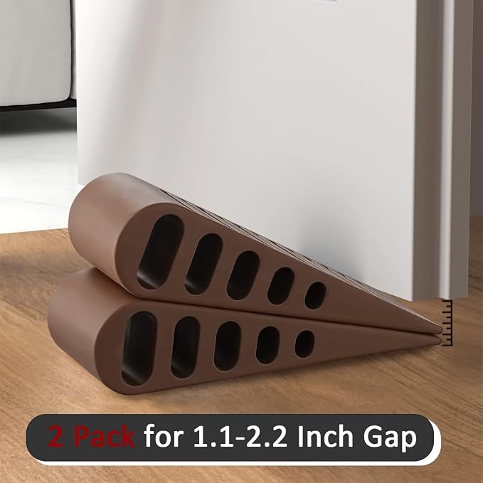 JQK Rubber Door Stopper Wedge, Bronze 3 Pack Soft TPR Premium Door Stops - Image 7