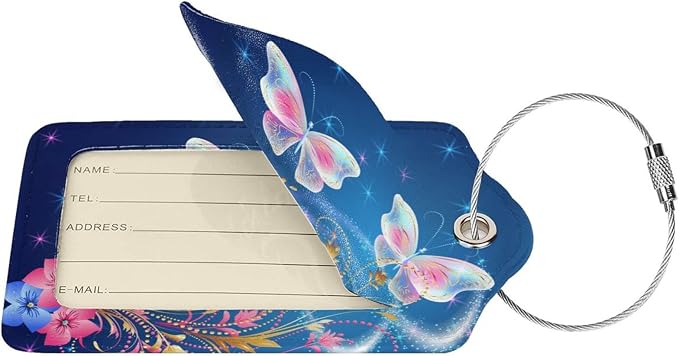 2 Pcs Beautiful Blue Luggage Tags - Image 2