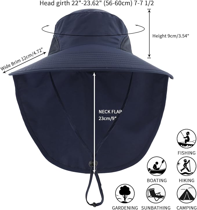 Home Prefer Outdoor UPF50+ Sun Hat Wide Brim Mesh Fishing Hat - Image 2