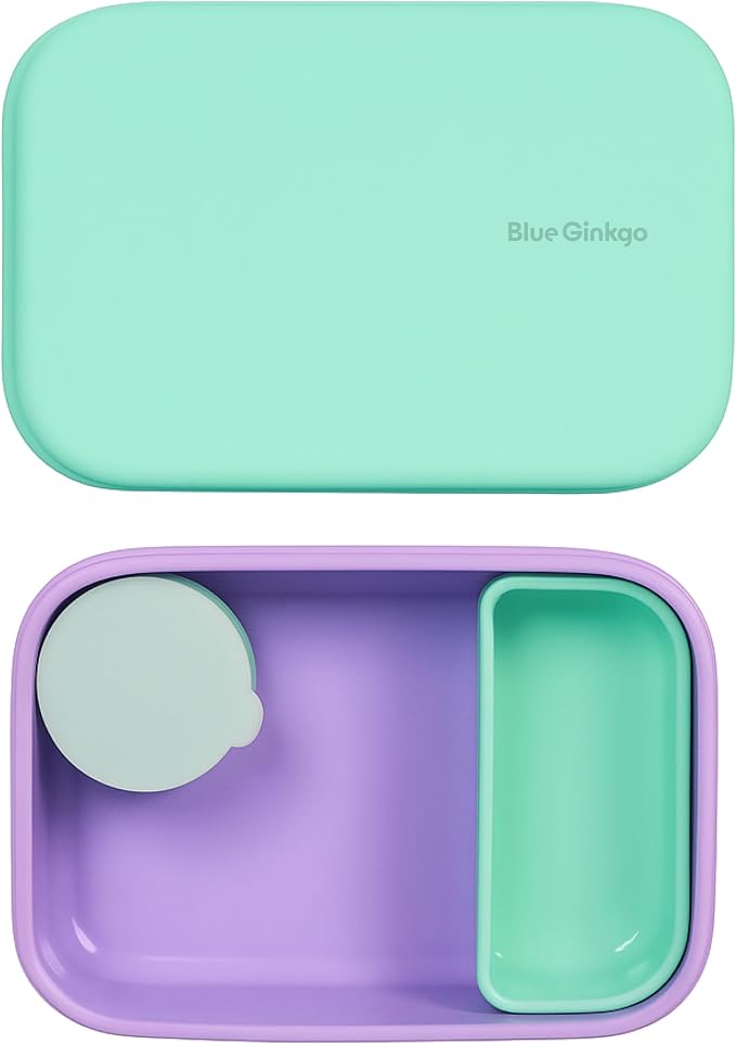 BLUE GINKGO Silicone Lunch Box Set – Durable Heavy-Duty Silicone Bento Box by BLUEGINKGO