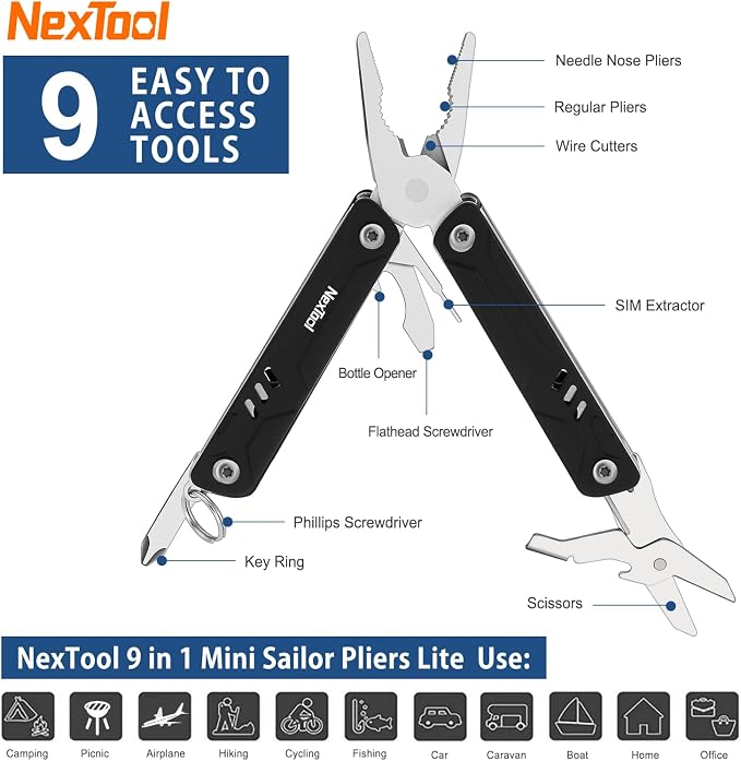 NexTool Mini Multitool - 9 in 1 Keychain Multitool - Image 7