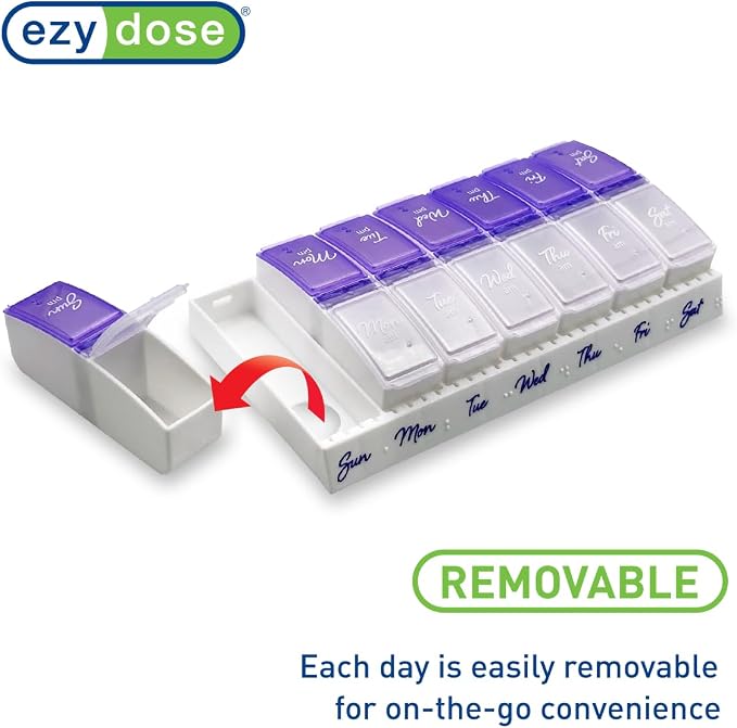 Ezy Dose Weekly Daily Pill Case, Medicine Planner, Vitamin Organizer, 2 Times a - Image 4